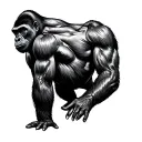 silver back gorilla tattoo design idea