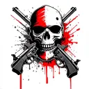 T.M.D ( Tasmanias Most Dangerous) 110%er  Guns ) Skull with balaclava tattoo design idea