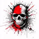 T.M.D ( Tasmanias Most Dangerous) 110%er  Guns ) Skull with balaclava tattoo design idea