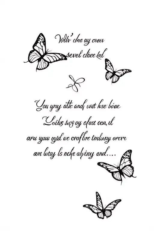 serenity prayer with Lillie's and butterflies  tattoo design idea