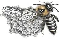 bee on honeycomb  tattoo design idea