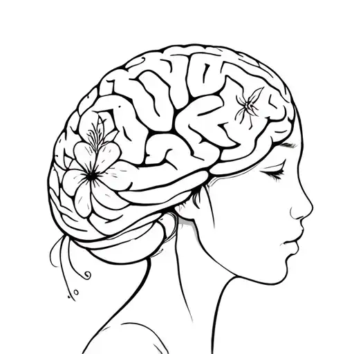brains and overcoming anxiety mental health, feminine tattoo add more cute details like flowers or something like that  tattoo design idea
