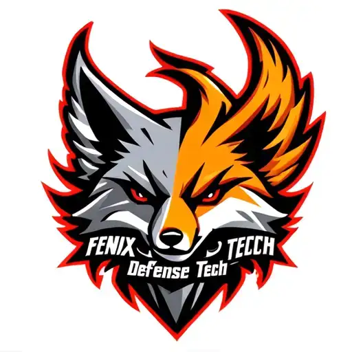 "Fenix Defense Tech" "Fenix Defense Tech" "Fenix Defense Tech" Military War Style Fox Head with Phoenix Body with strength logo tattoo design idea