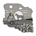 Farm nebraska state outline tattoo design idea