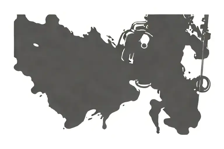 scuba diver side view tattoo design idea