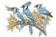 blue jay, giraffe, eagle tattoo design idea