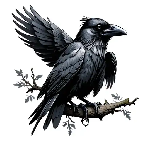 Raven Bird tattoo design idea