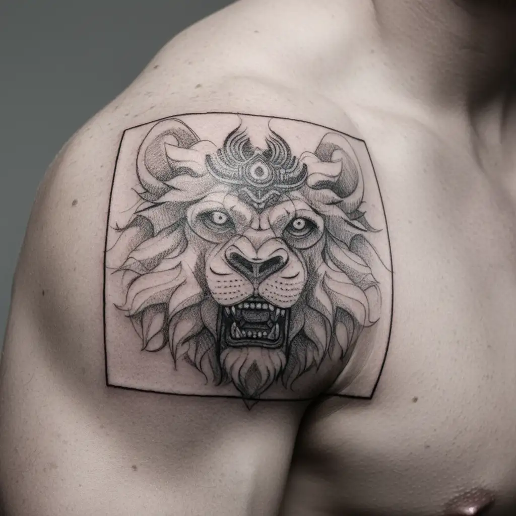 narasimha tattoo design idea
