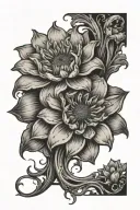 upside down sheet ghost and daisy flower out the bottom tattoo design idea