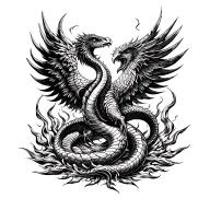 cobra phoenix rising from the ashes tattoo design idea