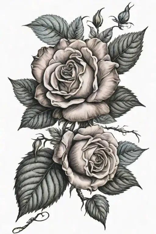 bluebonnett, wild rose, chaconia tattoo design idea