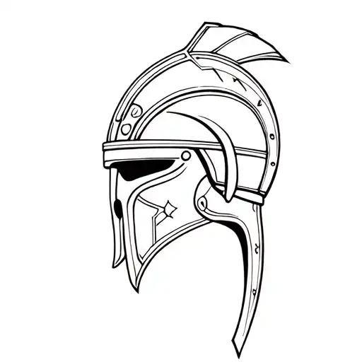 gladiator helmet tattoo design idea
