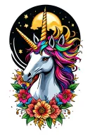 unicorn tattoo design idea