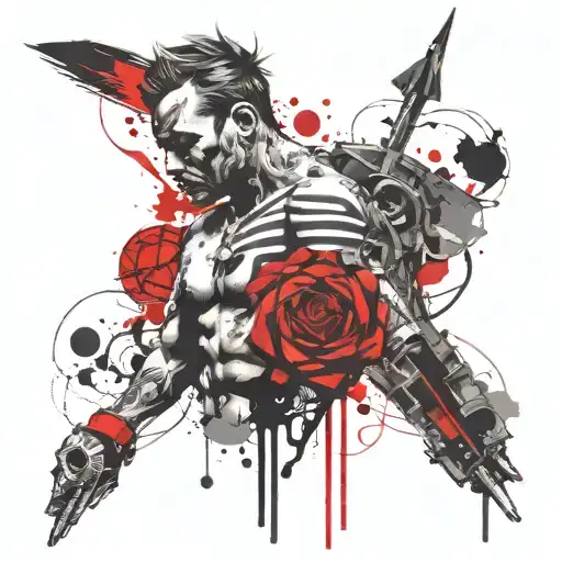 trash polka style tattoo tattoo design idea