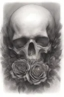 skull and roses sleeping Ghana tattoo design idea