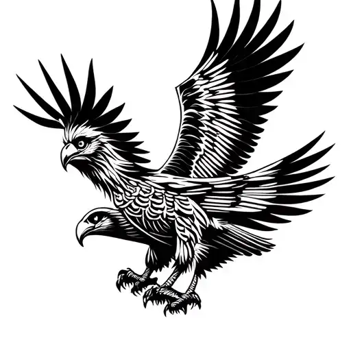philippine monkey-eating eagle tattoo design idea