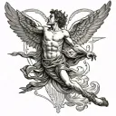 falling icarus falling from sky tattoo design idea