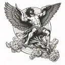 falling icarus falling from sky tattoo design idea