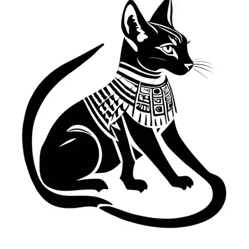 Egyptian bastet goddess hieroglyph tattoo design idea