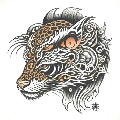 multiple eyes with animal print surrounding them tattoo design idea