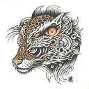 multiple eyes with animal print surrounding them tattoo design idea