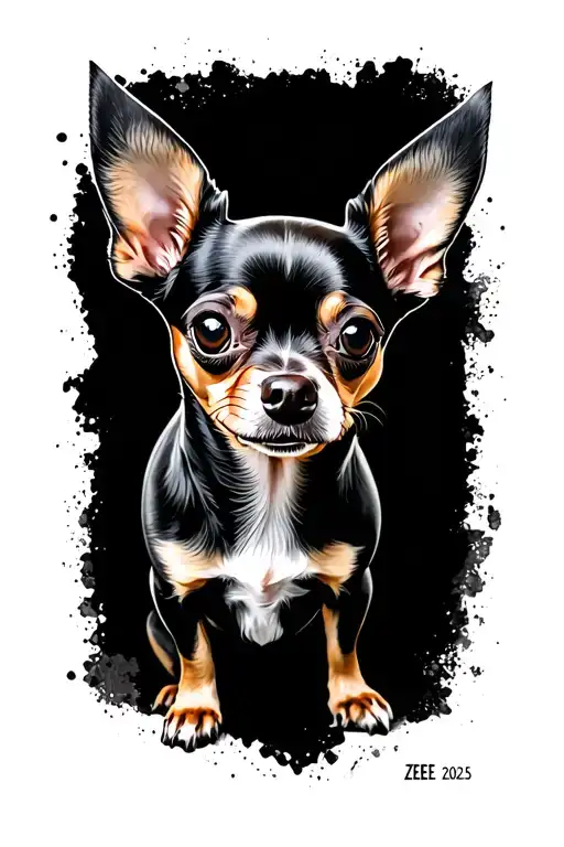"ZEE 2021-2025" Chihuahua Dog tattoo design idea