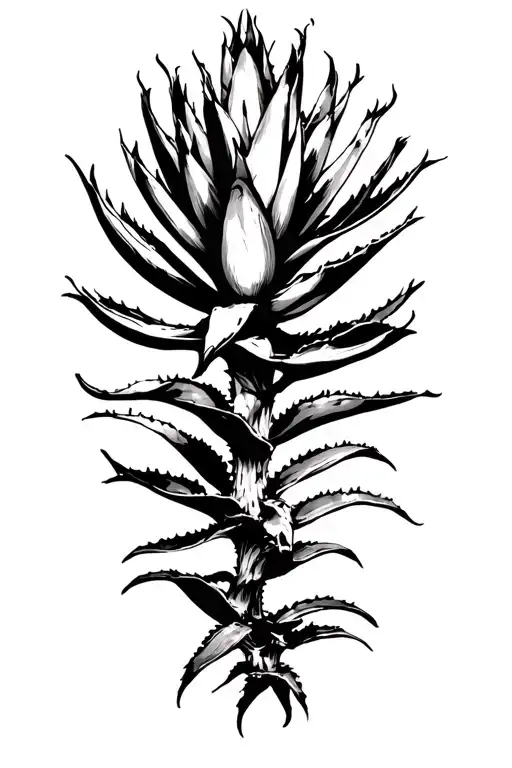 Agave plant tattoo design idea