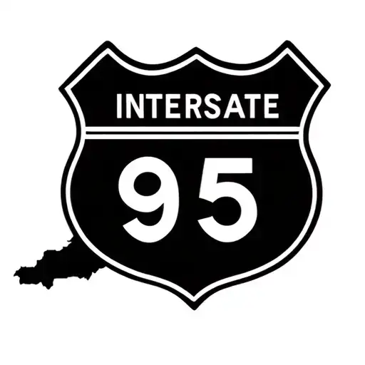 interstate 95 sign with NJ state and FL state outlines inside tattoo design idea