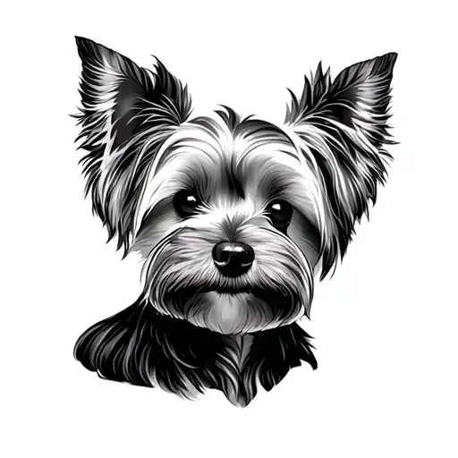 Yorkie Silhouette tattoo design idea