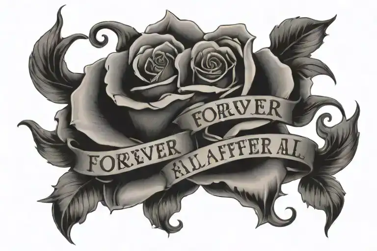 "forever after all" citation sur l'avant bras juste le texte tattoo design idea