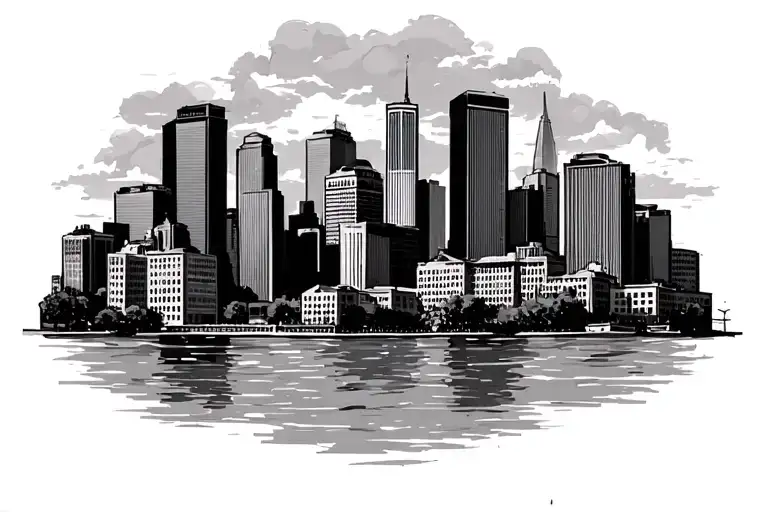 Baltimore city skyline tattoo design idea