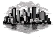 Baltimore city skyline tattoo design idea