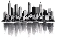 Baltimore city skyline tattoo design idea