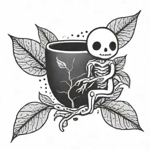 Kodama Spirit Holding a leaf tattoo design idea