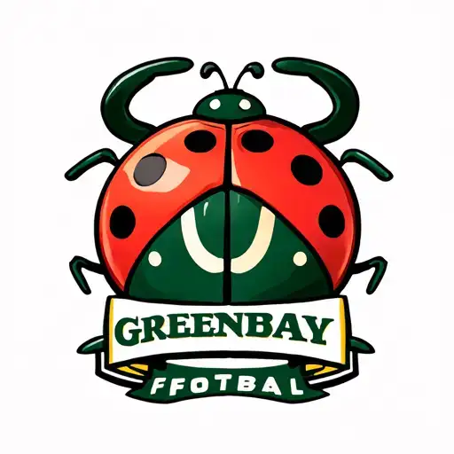 lady bug with greenbay footbal logo tattoo design idea