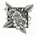 Birth flowers February, May, July, August, October and December tattoo design idea