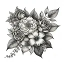 Birth flowers February, May, July, August, October and December tattoo design idea