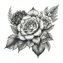 Birth flowers February, May, July, August, October and December tattoo design idea