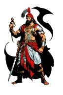 persia warrior standing tattoo design idea