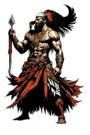 persia warrior standing tattoo design idea