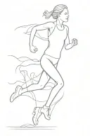 running marathon runner's silhouette tattoo design idea