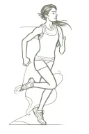 running marathon runner's silhouette tattoo design idea