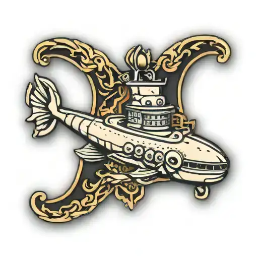 submarine warfare pin tattoo design idea