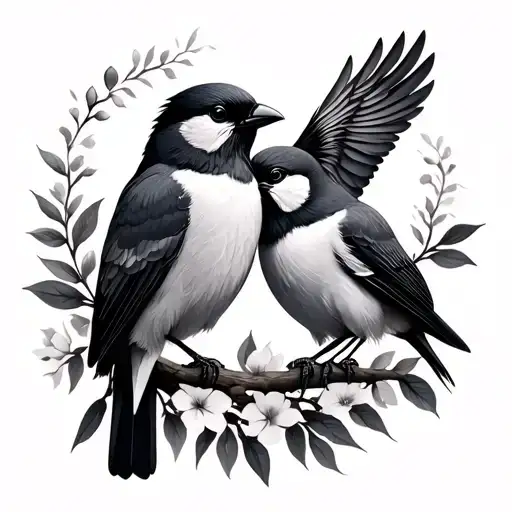 memorial for son birds tattoo design idea