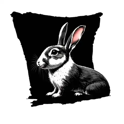 follow the white rabbit from the matrix movie tattoo design idea