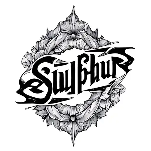 a tattoo design of the name Sulphur written on it tattoo design idea
