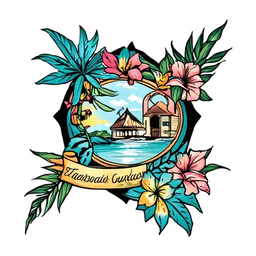 Curacao island tattoo design idea