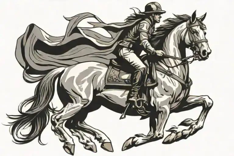 cavalry troop riding horse tattoo design idea