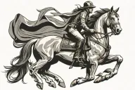cavalry troop riding horse tattoo design idea