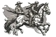 cavalry troop riding horse tattoo design idea